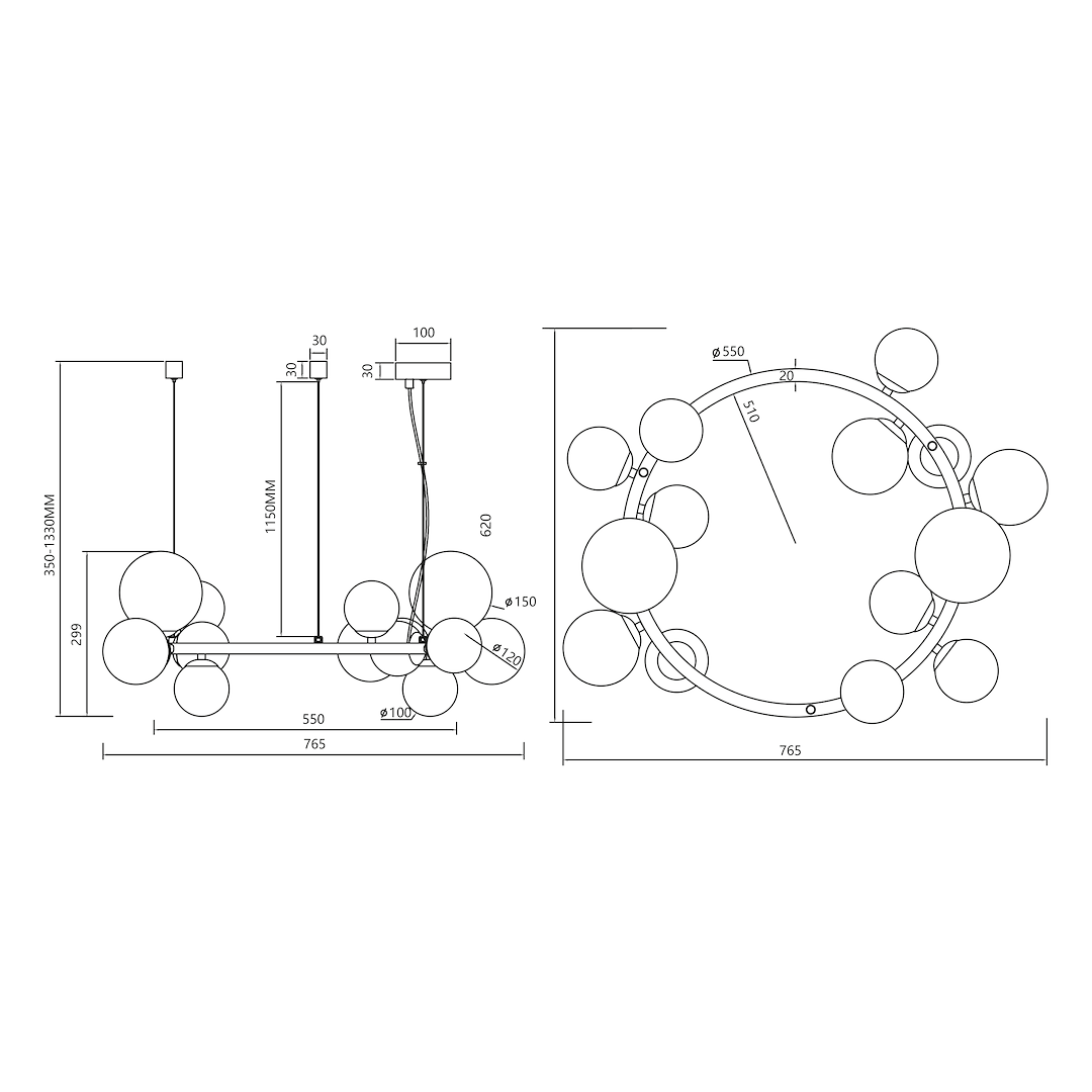 Lampa wisząca MILA 14xG9 - obrazek 5