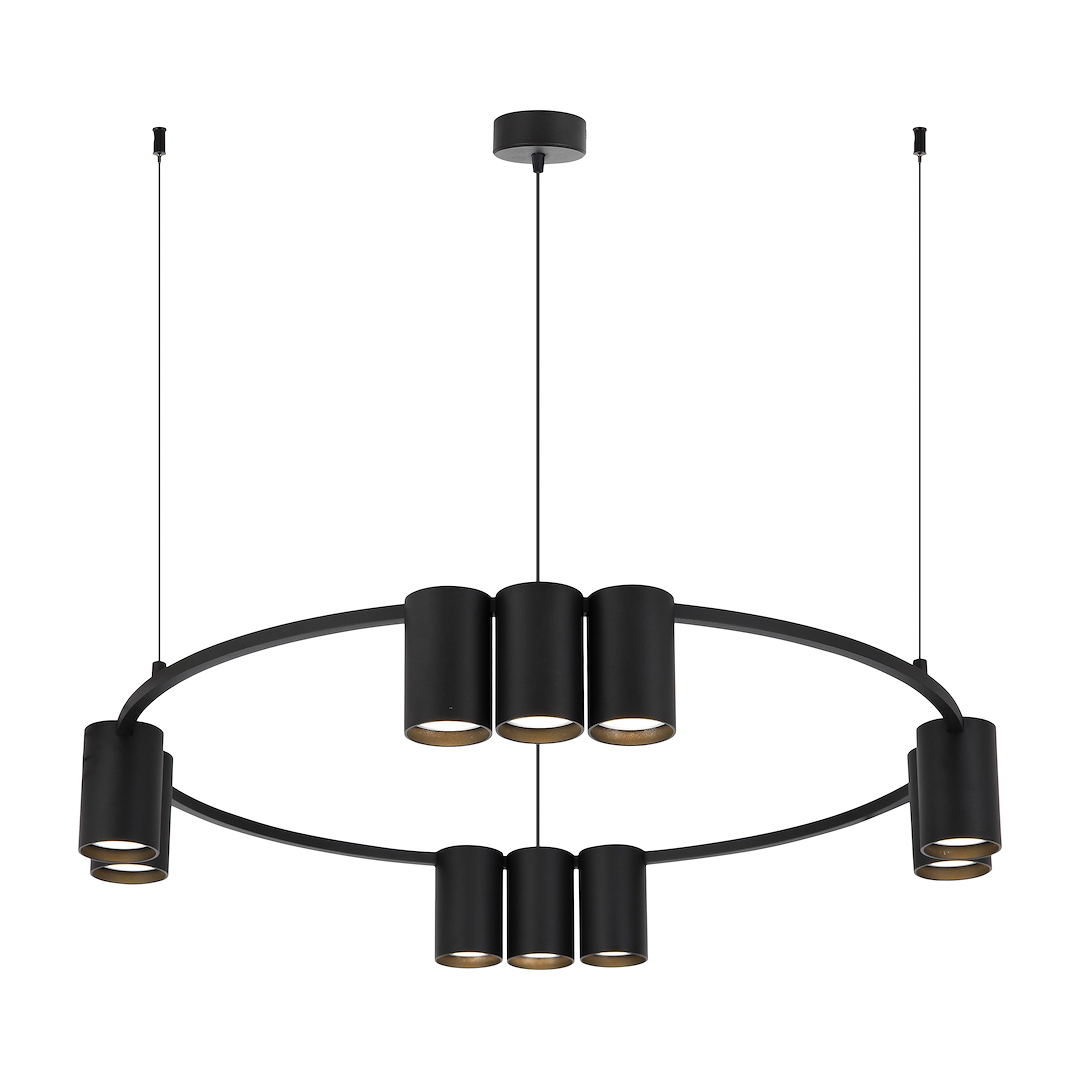 Lampa wisząca (koło) Genesis Czarny 10xGU10