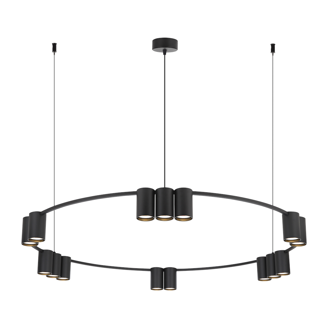Lampa wisząca (koło) Genesis Czarny 15xGU10 - obrazek 6