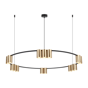Lampa wisząca (koło) Genesis Czarny Złoty 15xGU10