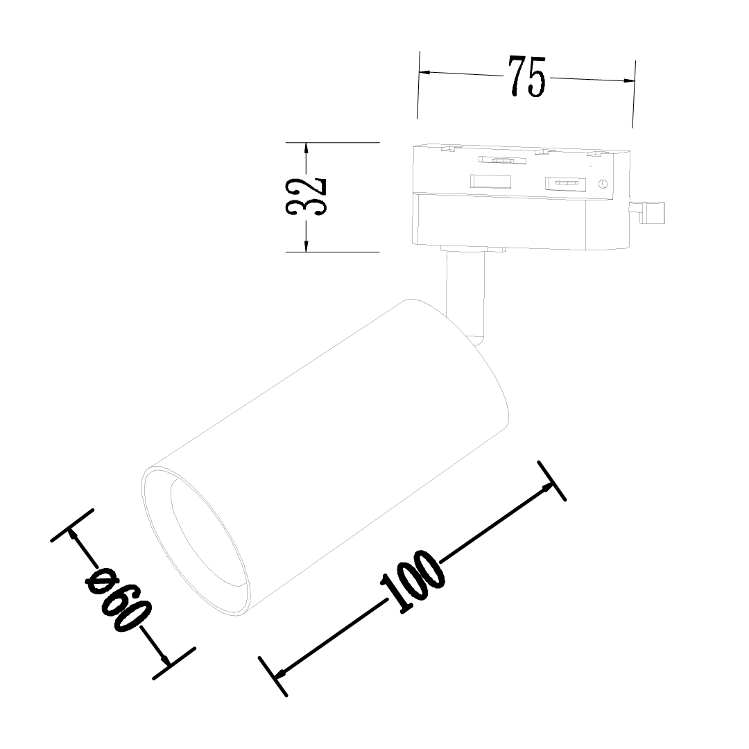 Track Light Pipe 1xGU10 Złoty - obrazek 4