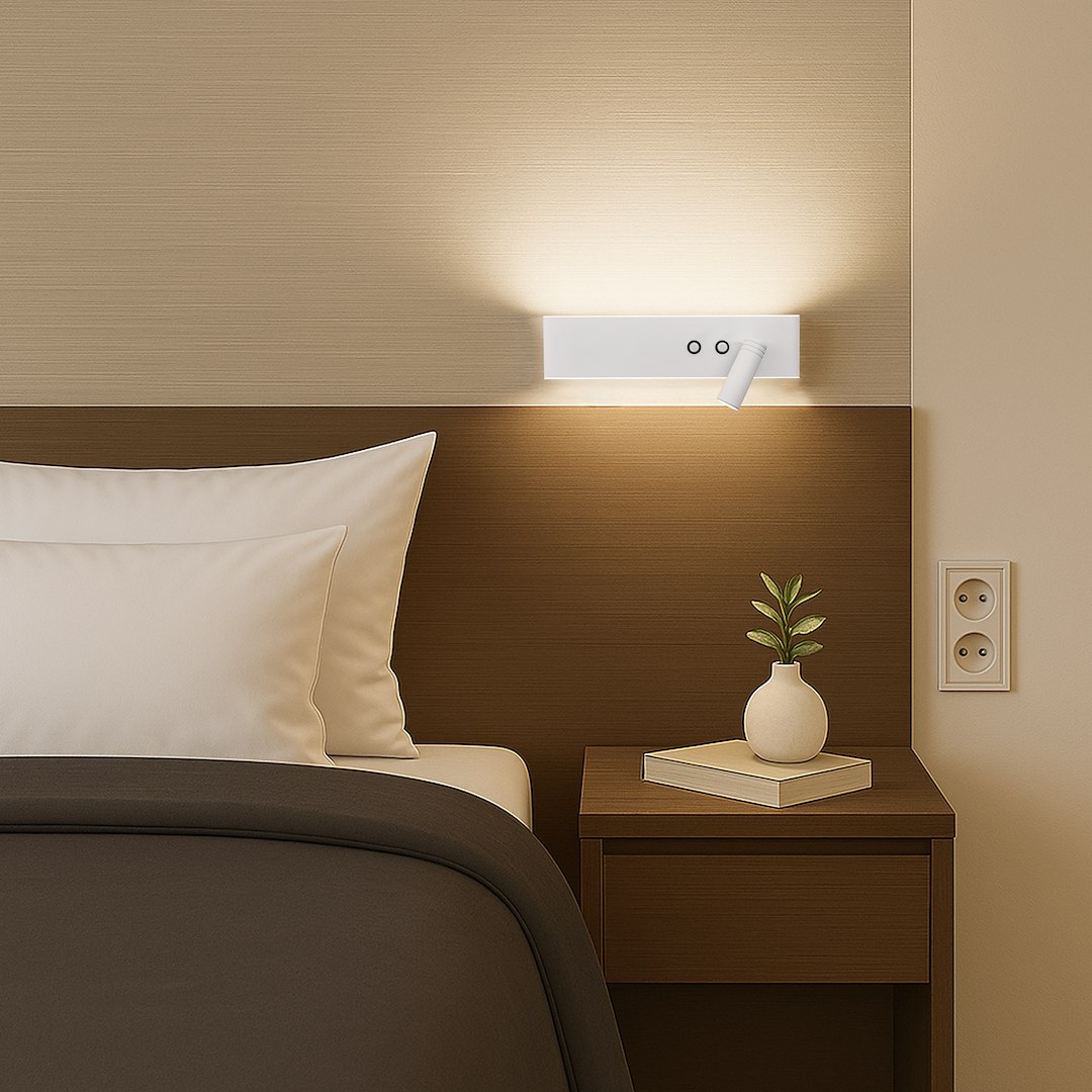 Kinkiet Resort prawy 10W + 3W LED 4000K Biały - obrazek 3