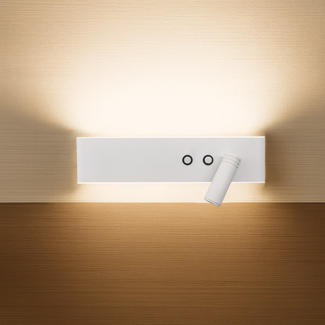 Kinkiet Resort prawy 10W + 3W LED 4000K Biały - obrazek 4