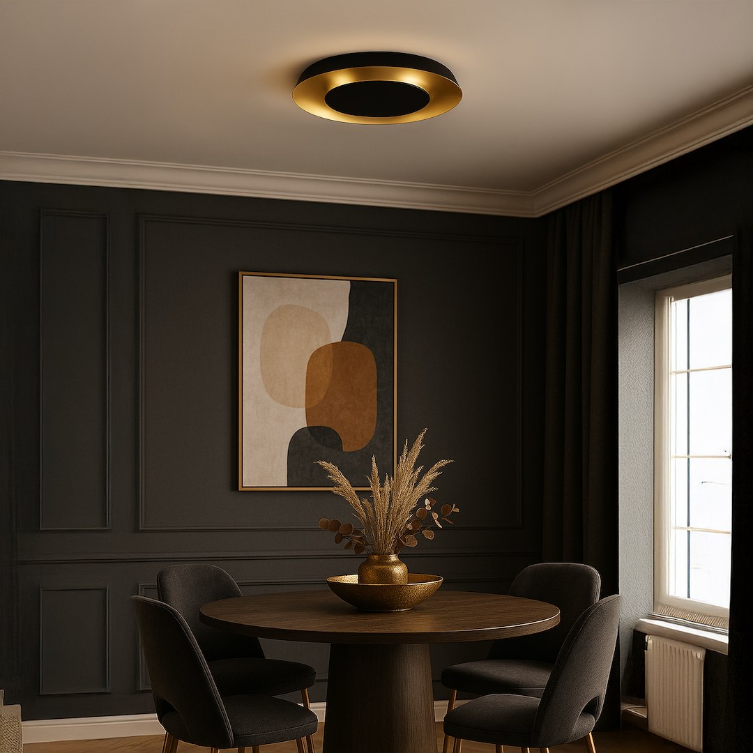Lampa sufitowa Piattino Czarny Złoty 30W LED 3000K-4000k-6000K - obrazek 4