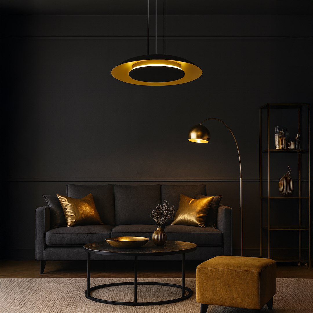 Lampa wisząca Piattino Czarny Złoty 30W LED 3000K-4000k-6000K - obrazek 4