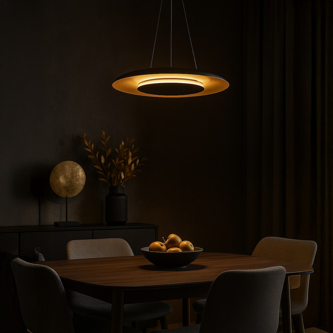 Lampa wisząca Piattino Czarny Złoty 30W LED 3000K-4000k-6000K - obrazek 5