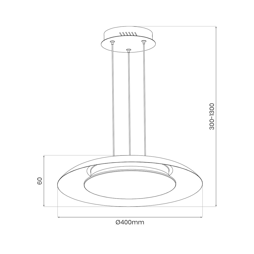 Lampa wisząca Piattino Czarny Złoty 30W LED 3000K-4000k-6000K - obrazek 7