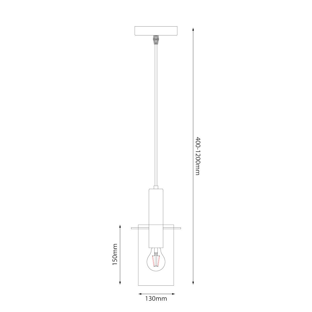 Lampa wisząca Arcadia Czarny 1xE27 - obrazek 5