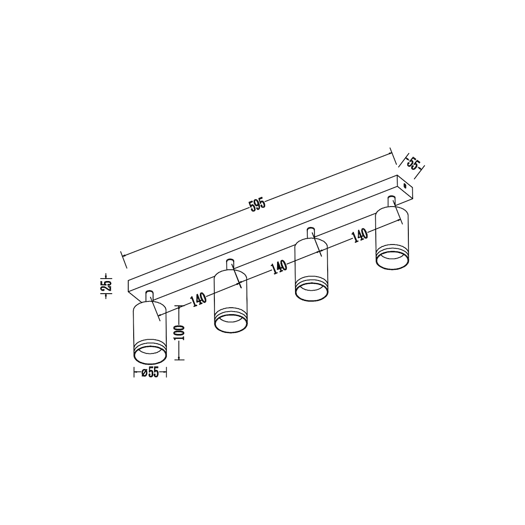 Oprawa Pipe Ring Spot Biały 4xGU10 - obrazek 6