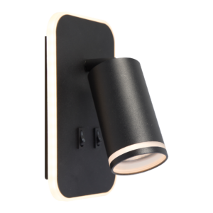 Oprawa Pipe Ring Kinkiet Czarny 1xGU10 + LED 6W
