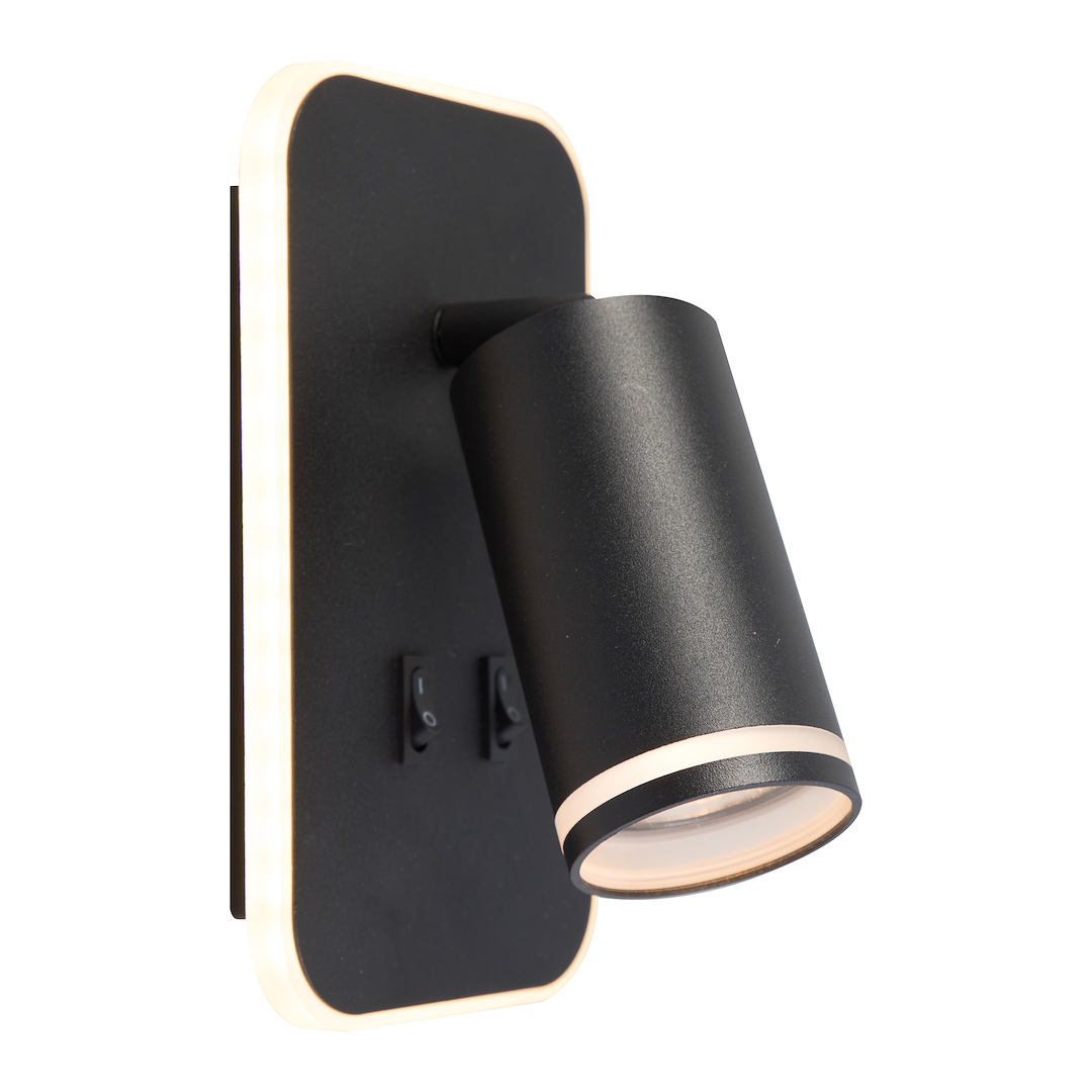Oprawa Pipe Ring Kinkiet Czarny 1xGU10 + LED 6W