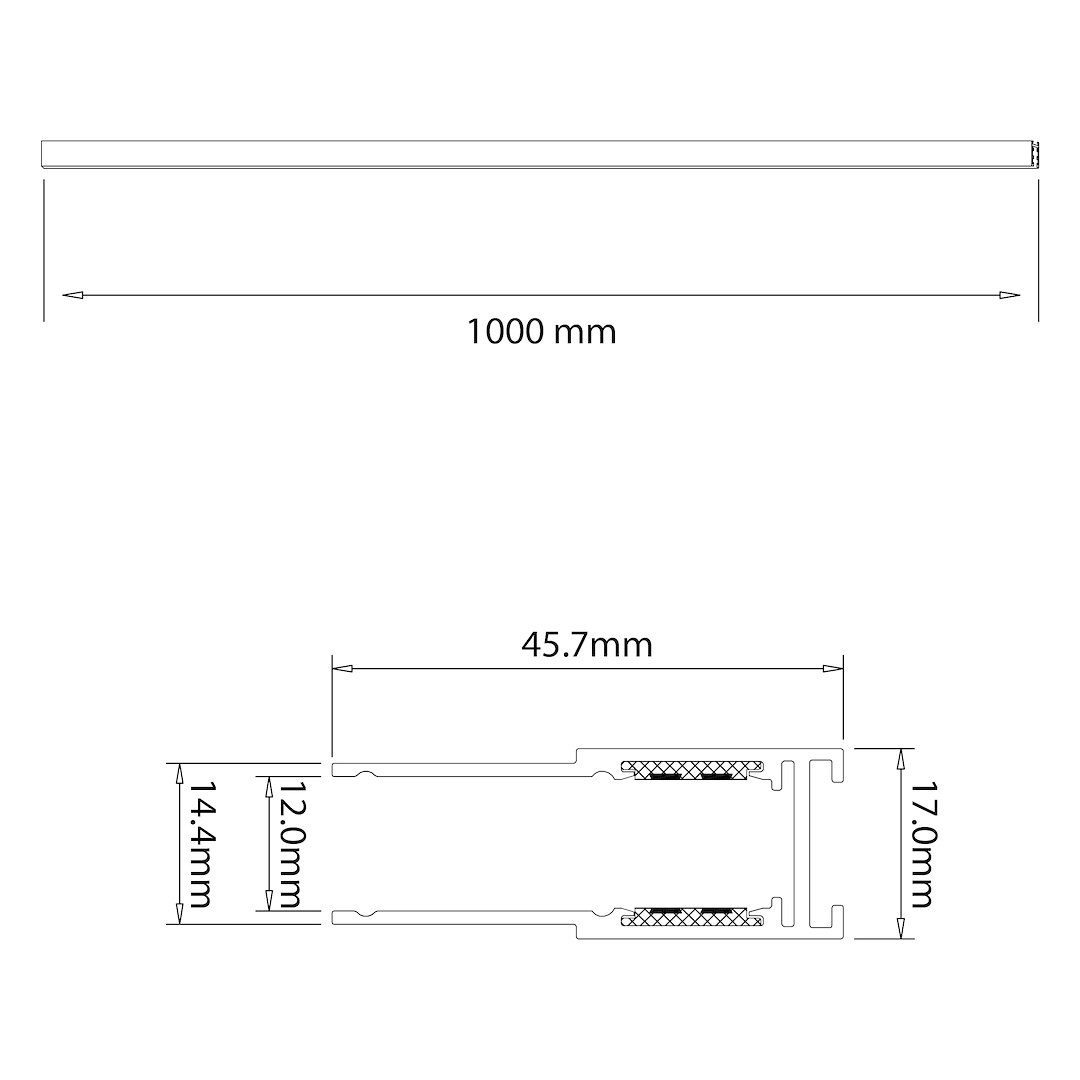 Szyna natynk 100cm magnetic track 10mm - obrazek 2