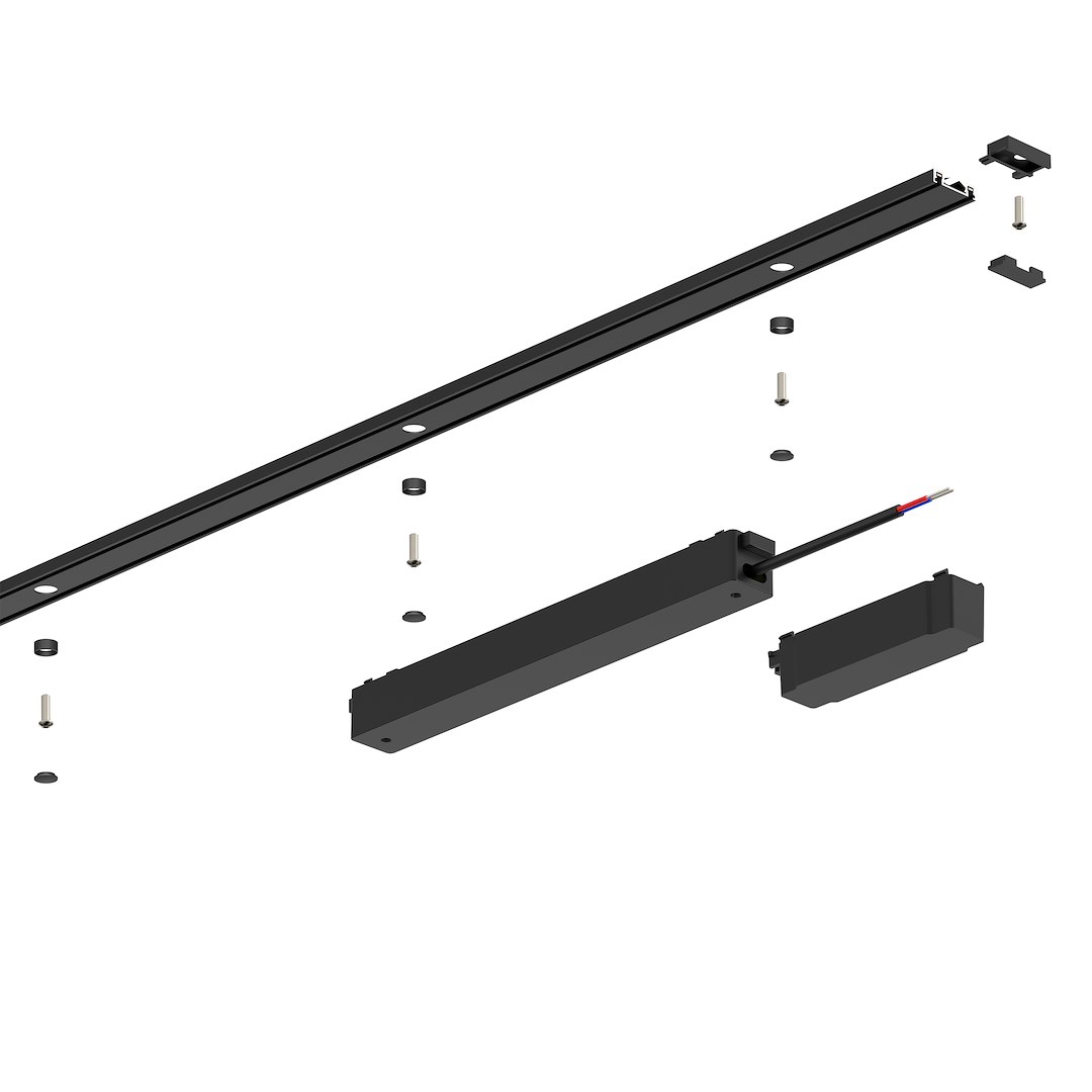 Slim Magnetic Track Szyna Natynk Czarny 100cm + zaślepki - obrazek 4