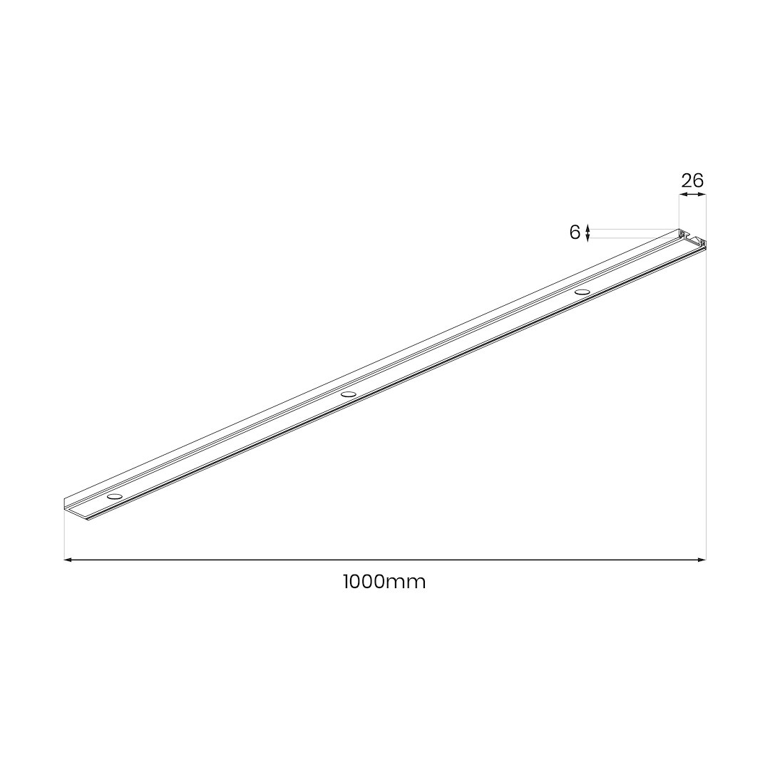 Slim Magnetic Track Szyna Natynk Czarny 100cm + zaślepki - obrazek 5