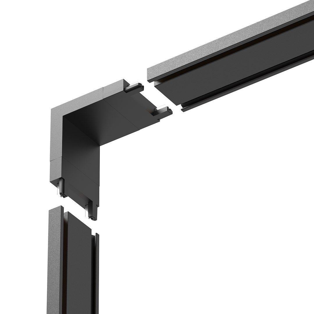 Slim Magnetic Track Narożnik Czarny dół L - obrazek 2
