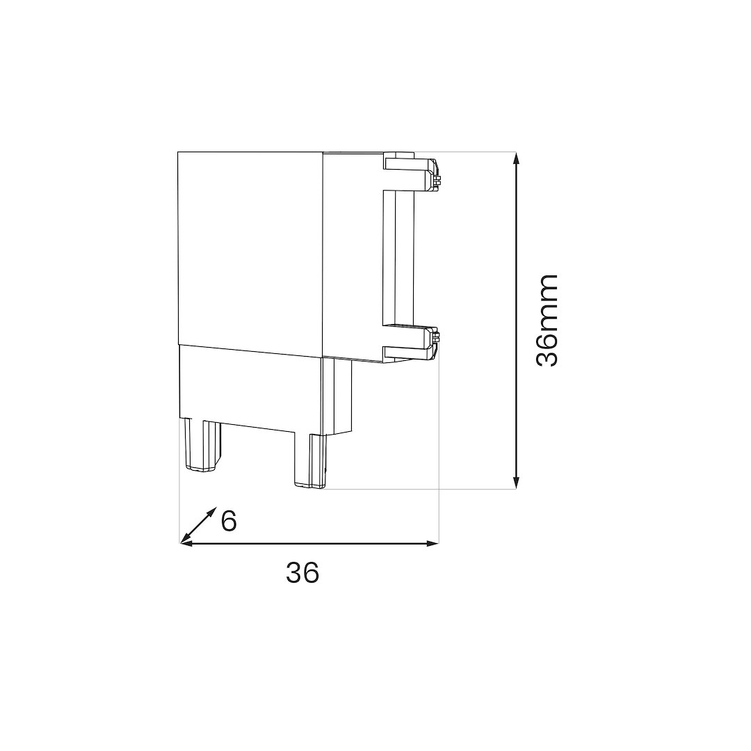 Slim Magnetic Track Czarny Łącznik Szyn L - obrazek 3