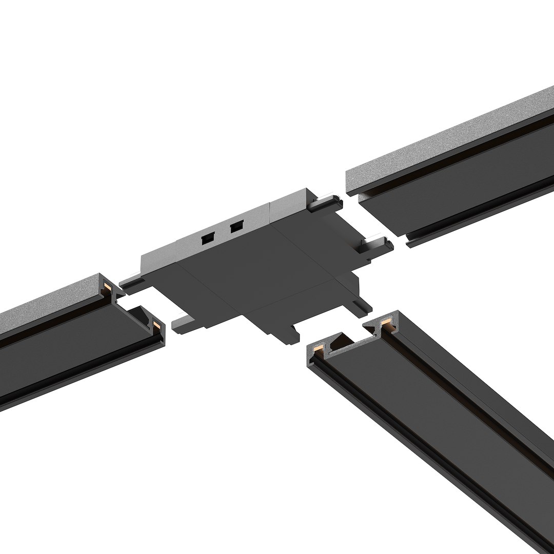Slim Magnetic Track Czarny Łącznik Szyn T - obrazek 2