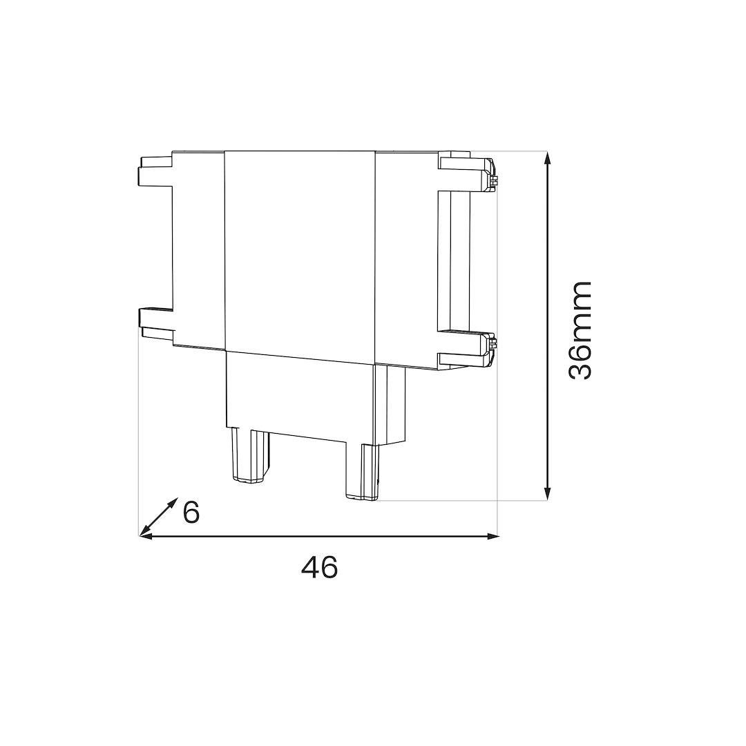 Slim Magnetic Track Czarny Łącznik Szyn T - obrazek 3