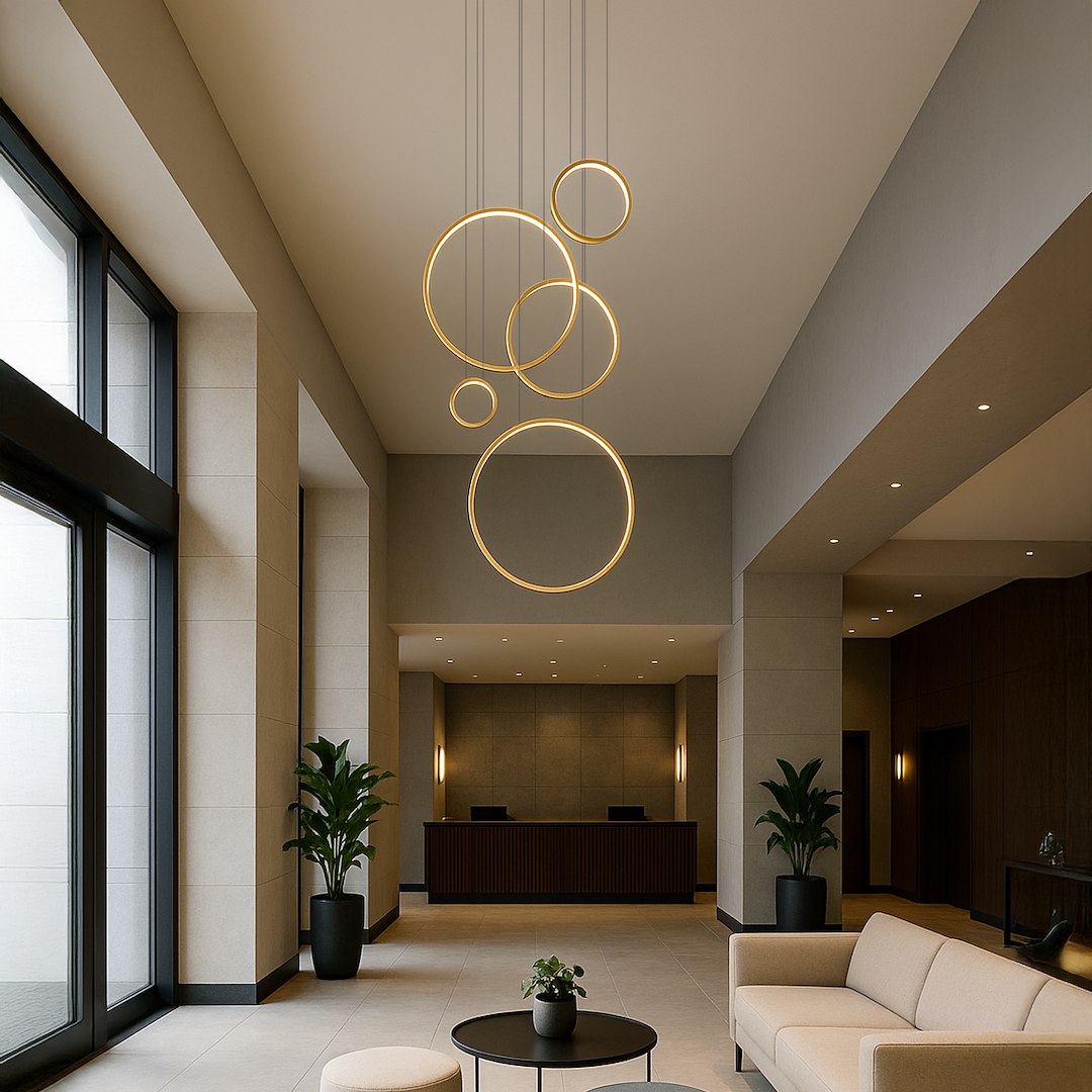 Lampa wisząca Saturno Gold 100W LED mezzanine - obrazek 3
