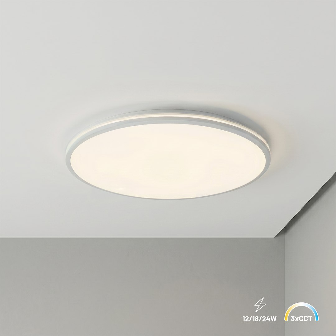 Plafon Hugo 16-24-32W 3CCT IP54 Biały
