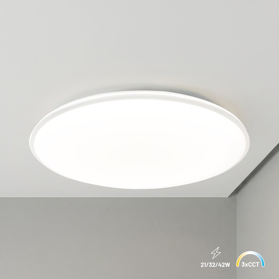 Plafon Hugo 21-32-42W 3CCT IP54 Biały