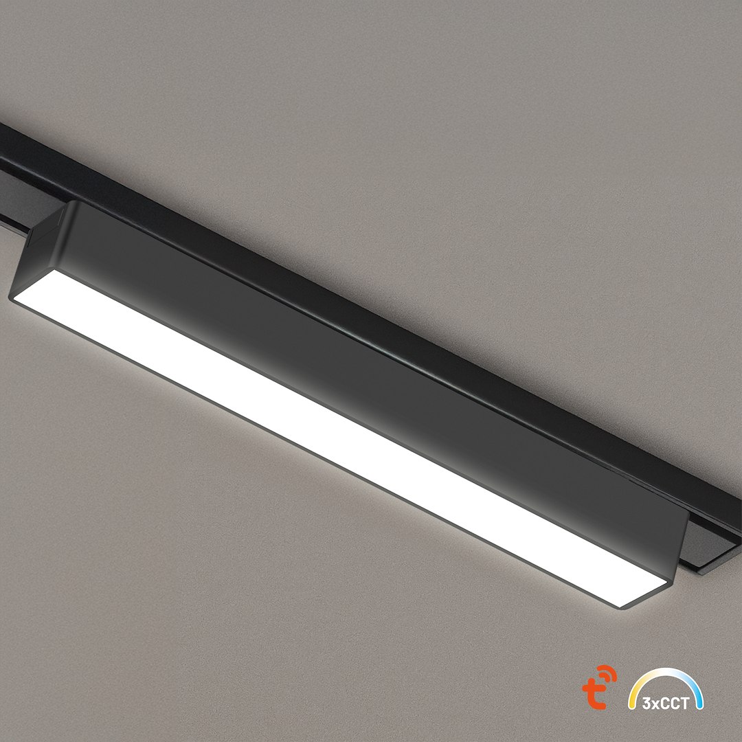 Slim Magnetic Track Czarny 23cm 10W LED Tuya CCT 48V