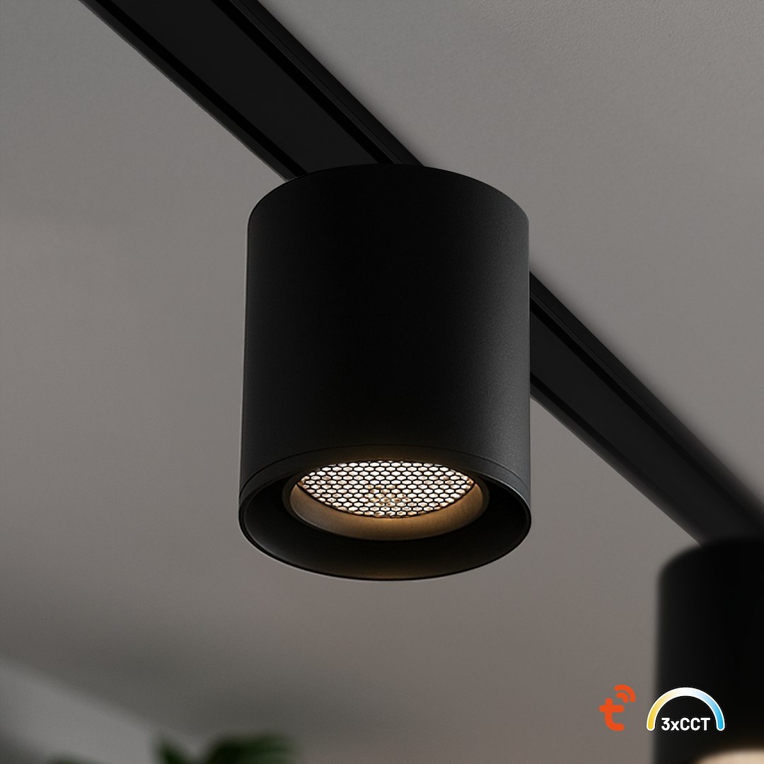 Slim Magnetic Track Czarny tube 6W LED Tuya CCT 48V