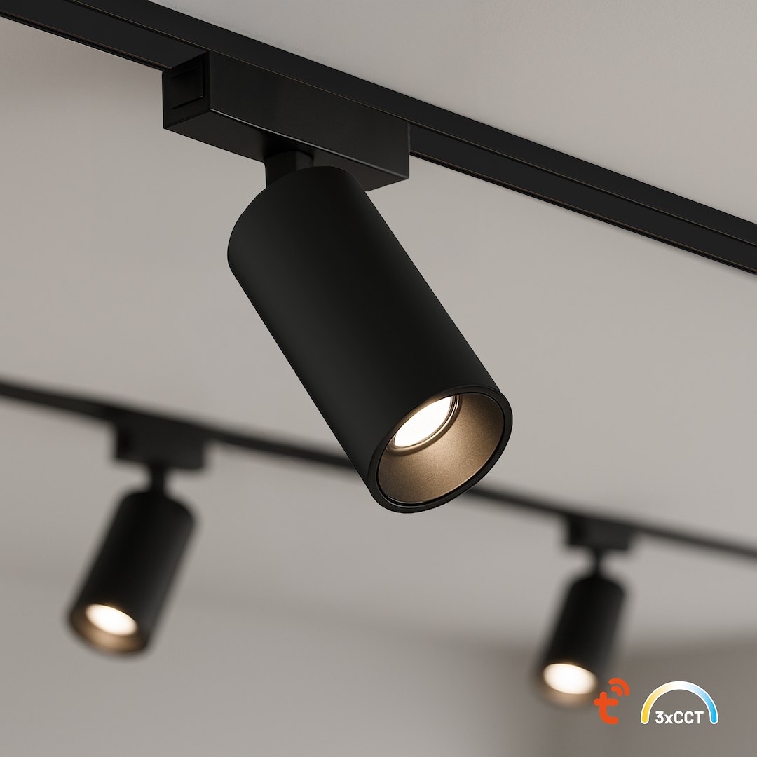 Slim Magnetic Track Czarny spot 9W LED Tuya CCT 48V