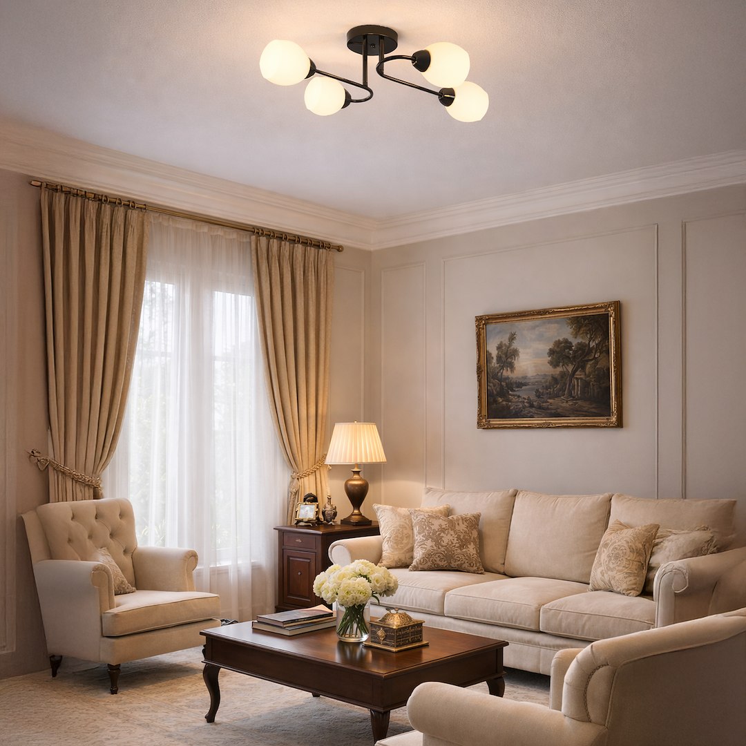 Lampa sufitowa KING 4xE27 Czarny - obrazek 2