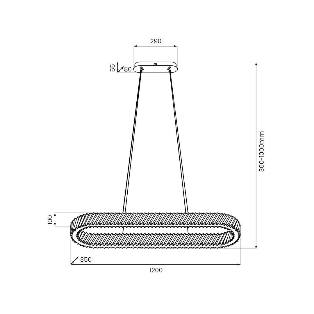 Lampa wisząca Deluxe 120x35cm 44W LED - obrazek 11