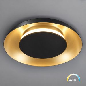 Lampa sufitowa Piattino 15W LED CCT Czarno-złoty