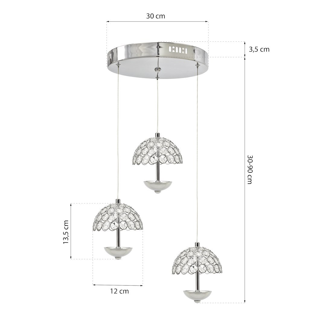 LAMPA WISZĄCA VENUS 3x5W LED - obrazek 6
