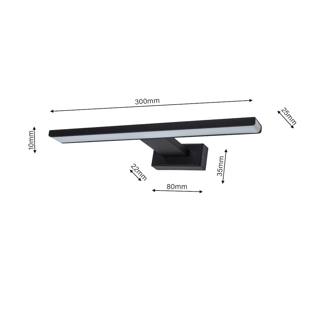 Kinkiet Shine Czarny 30cm 7W LED - obrazek 7