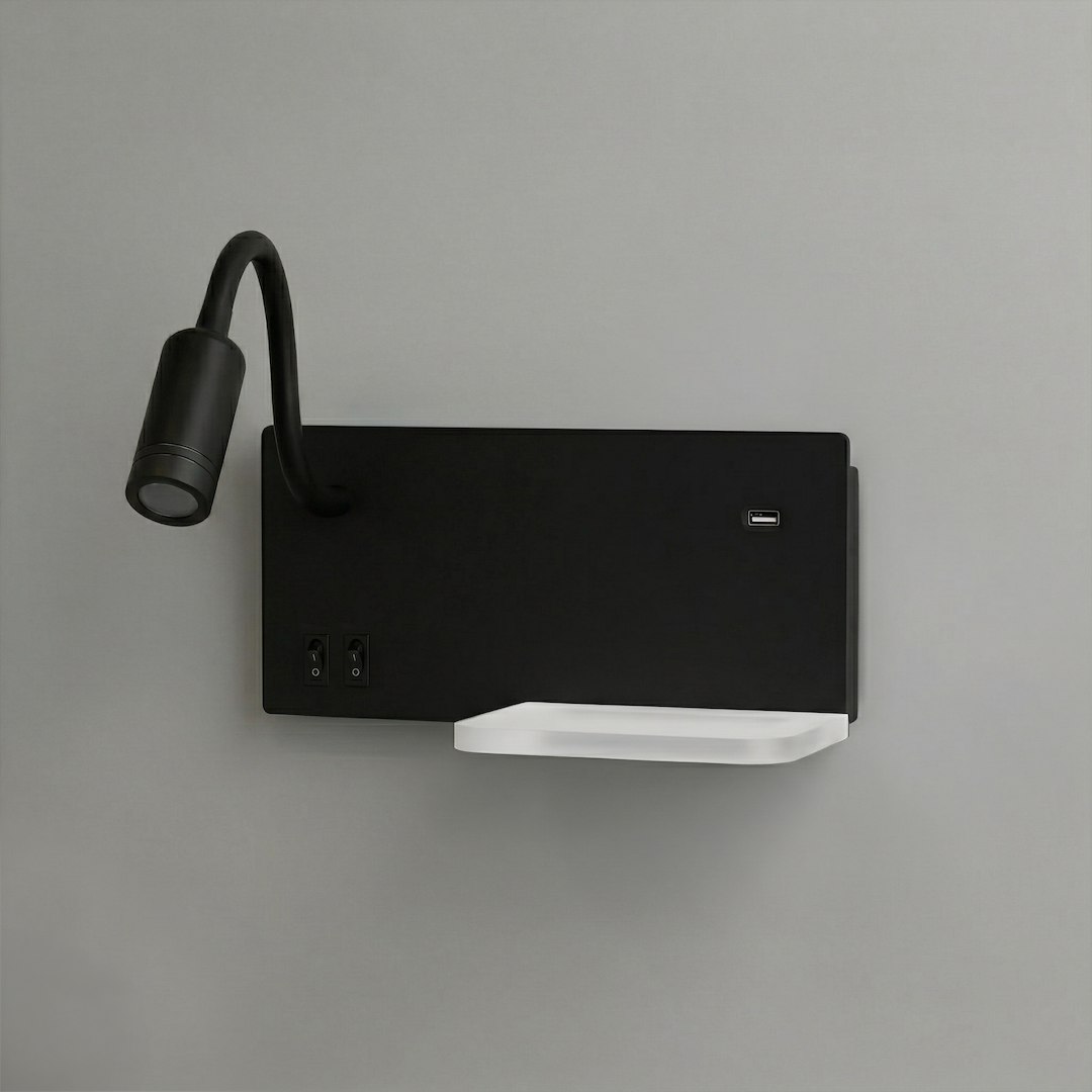 Lampa nocna z półką Shelf Led 4W+5W+2W lewa Czarny - obrazek 5
