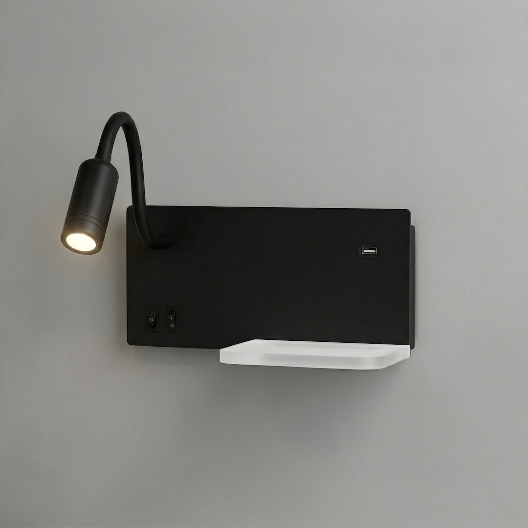 Lampa nocna z półką Shelf Led 4W+5W+2W lewa Czarny - obrazek 6
