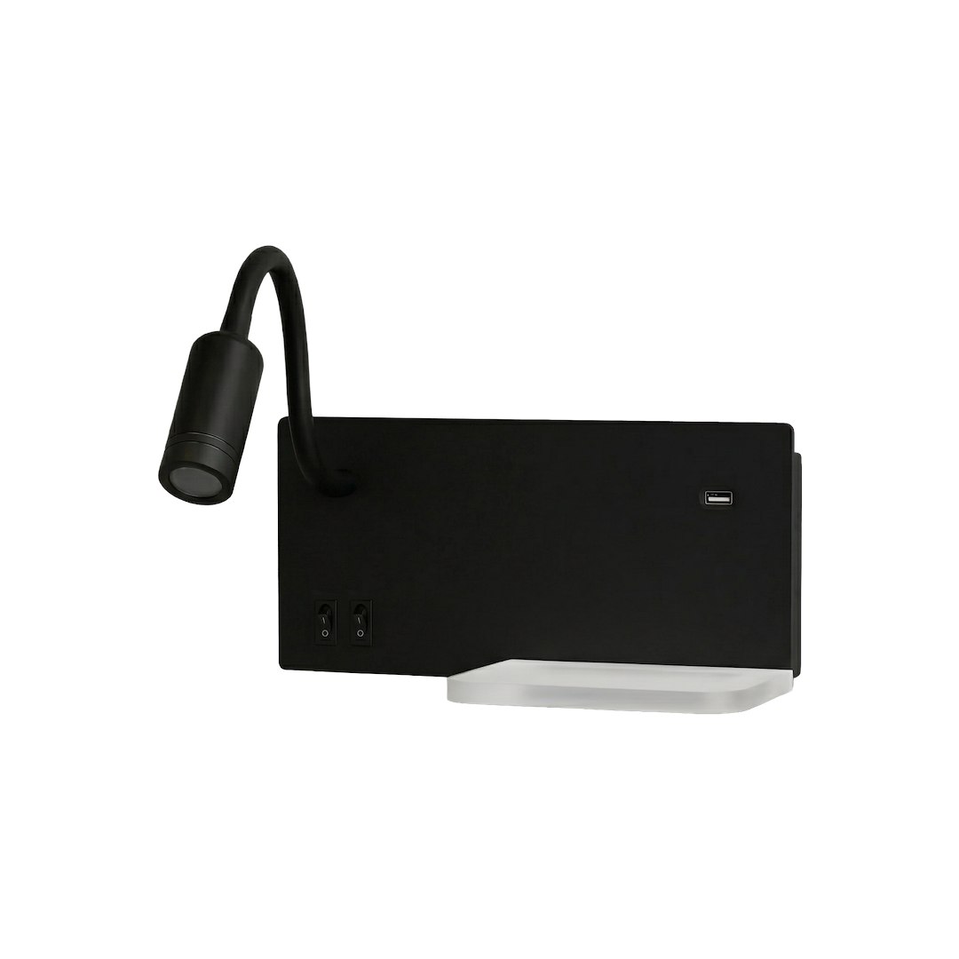 Lampa nocna z półką Shelf Led 4W+5W+2W lewa Czarny - obrazek 11