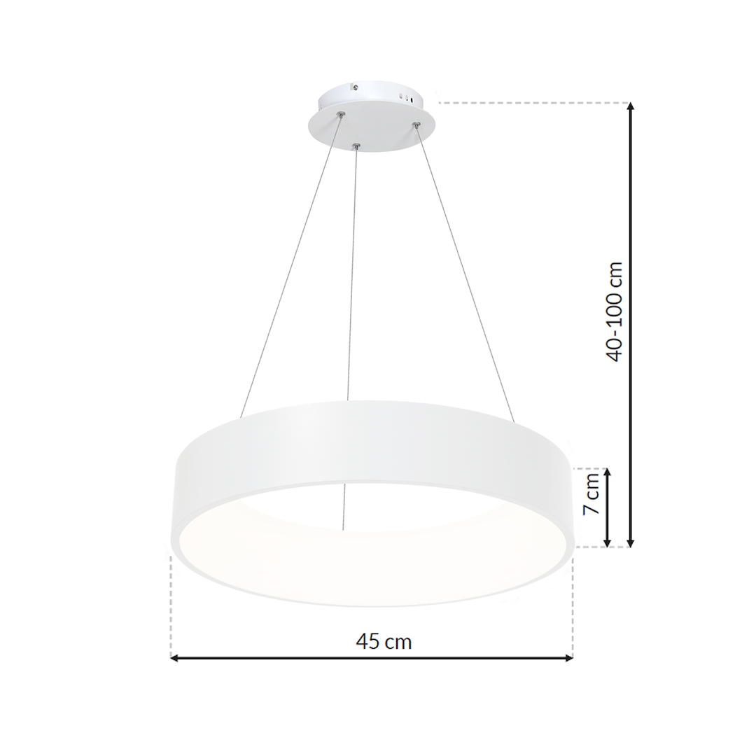 Lampa wisząca Ohio Biały 40W LED 3000K-4000K - obrazek 7