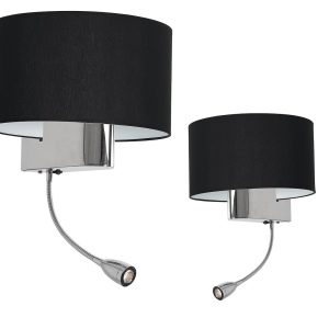 Kinkiet CASINO BLACK/CHROME 1xE27 + 1W LED