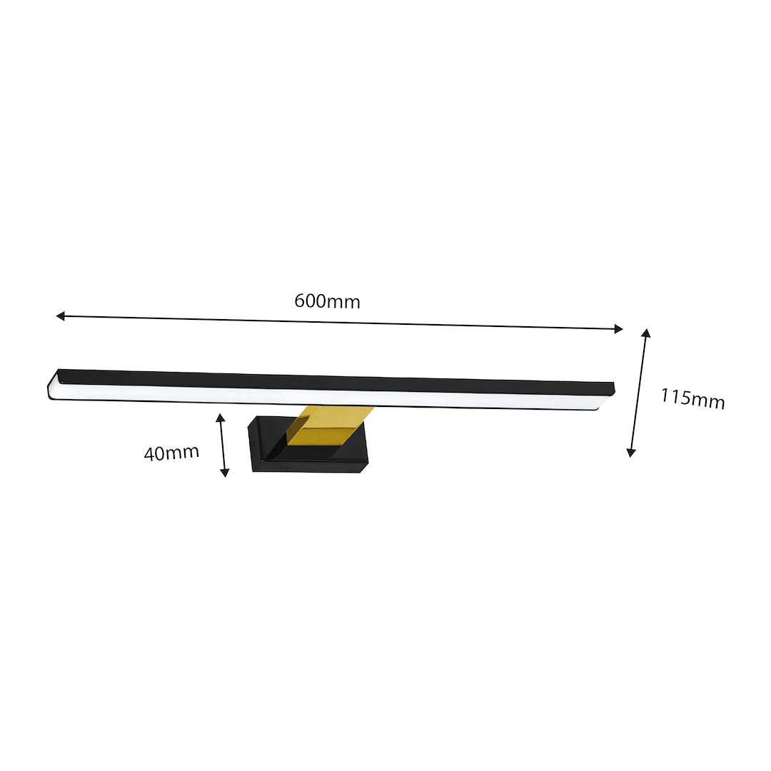 Kinkiet SHINE BLACK/GOLD 60cm 13,8W LED - obrazek 4