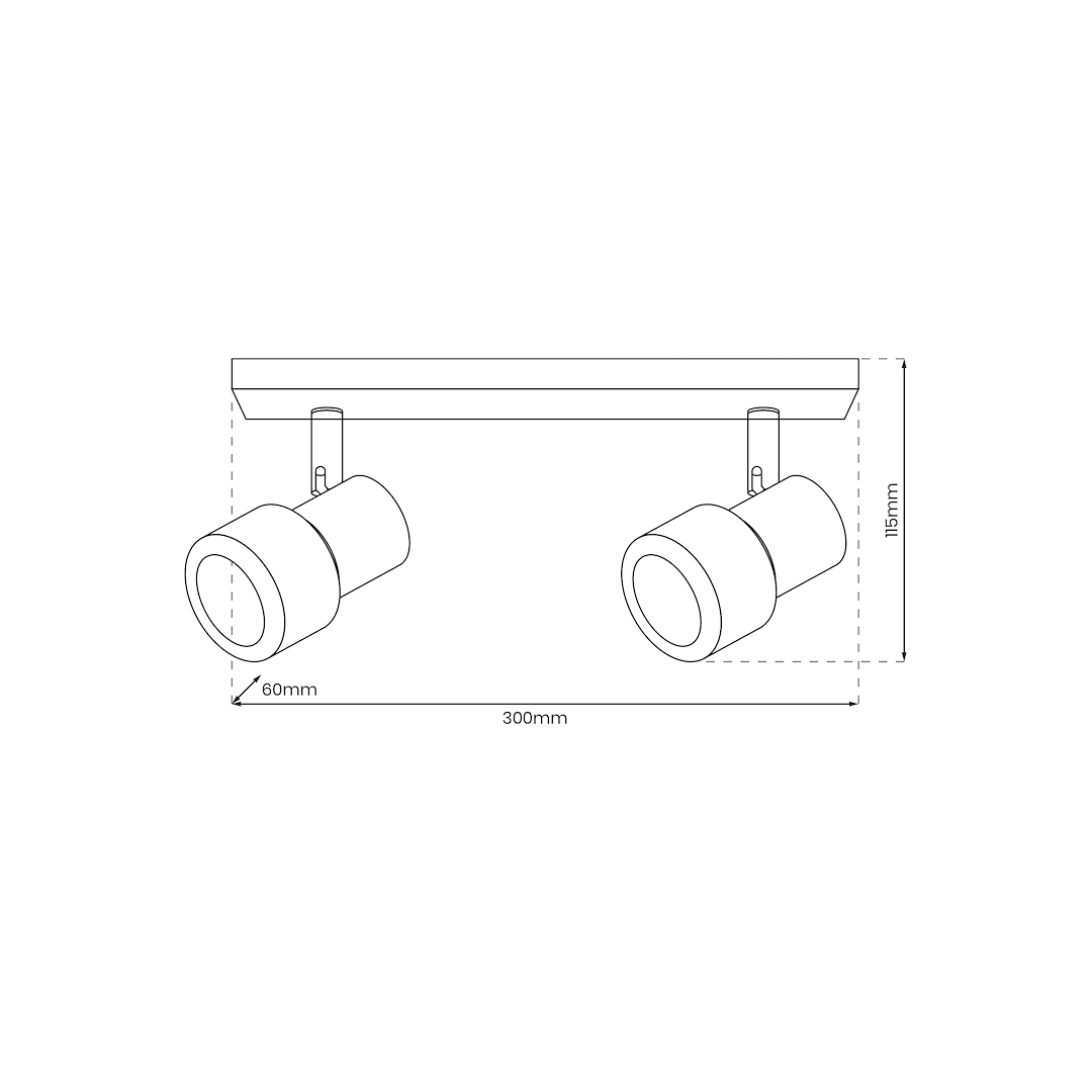 Lampa Sufitowa Cino 2xGU10 Biały + Chrom - obrazek 4