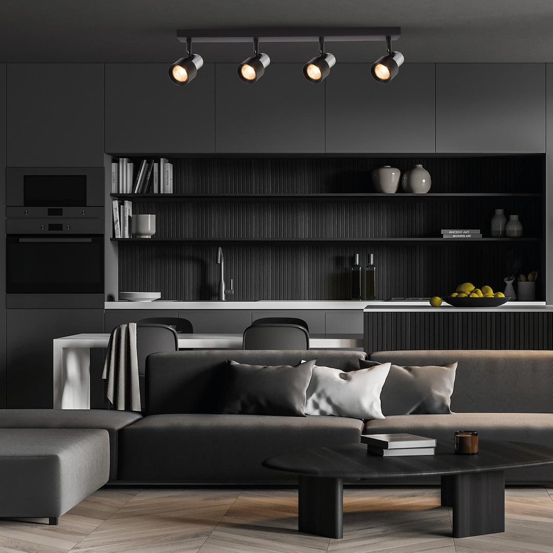 Lampa Sufitowa Cino 4xGU10 Czarny + Chrom - obrazek 3