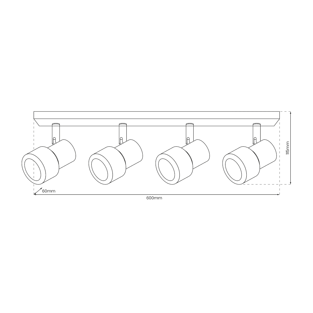 Lampa Sufitowa Cino 4xGU10 Czarny + Chrom - obrazek 4