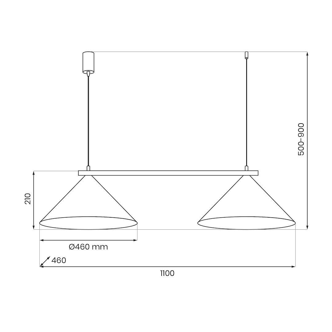 Lampa wisząca CAPITAL CZARNY 2XGX53 - obrazek 5