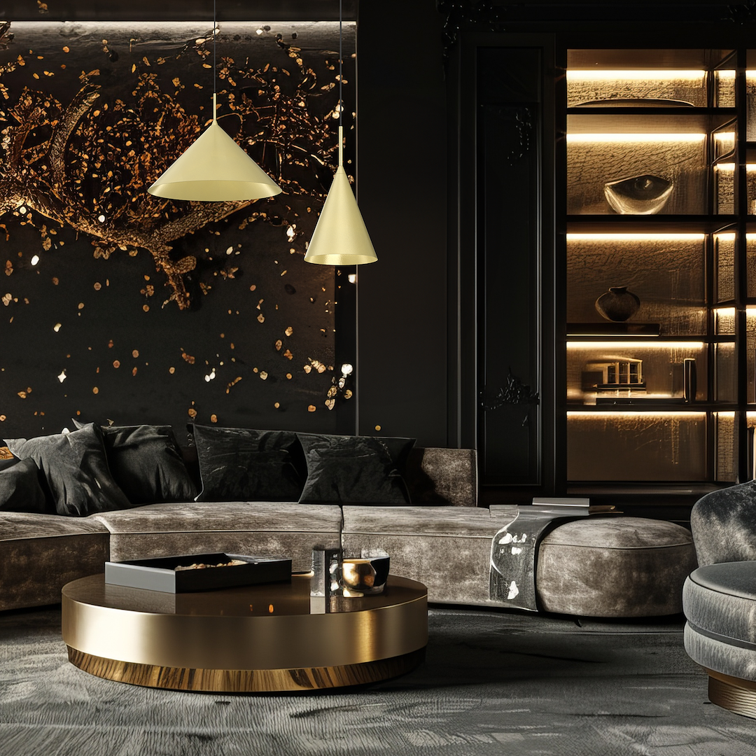 Lampa wisząca CAPITAL GOLD Ø46cm 1xGX53 - obrazek 3