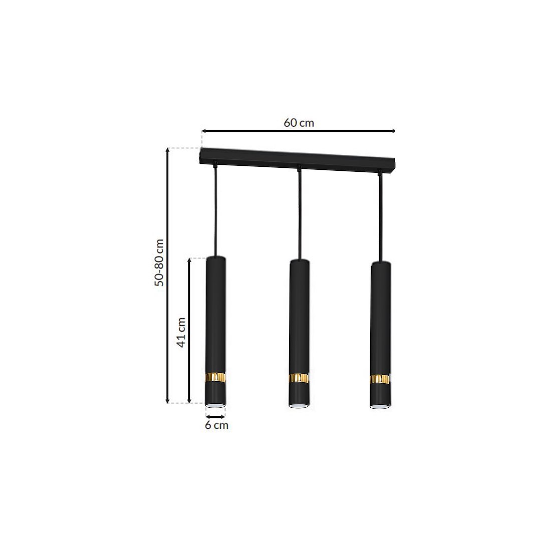 Lampa wisząca JOKER BLACK/GOLD 3xGU10 - obrazek 7