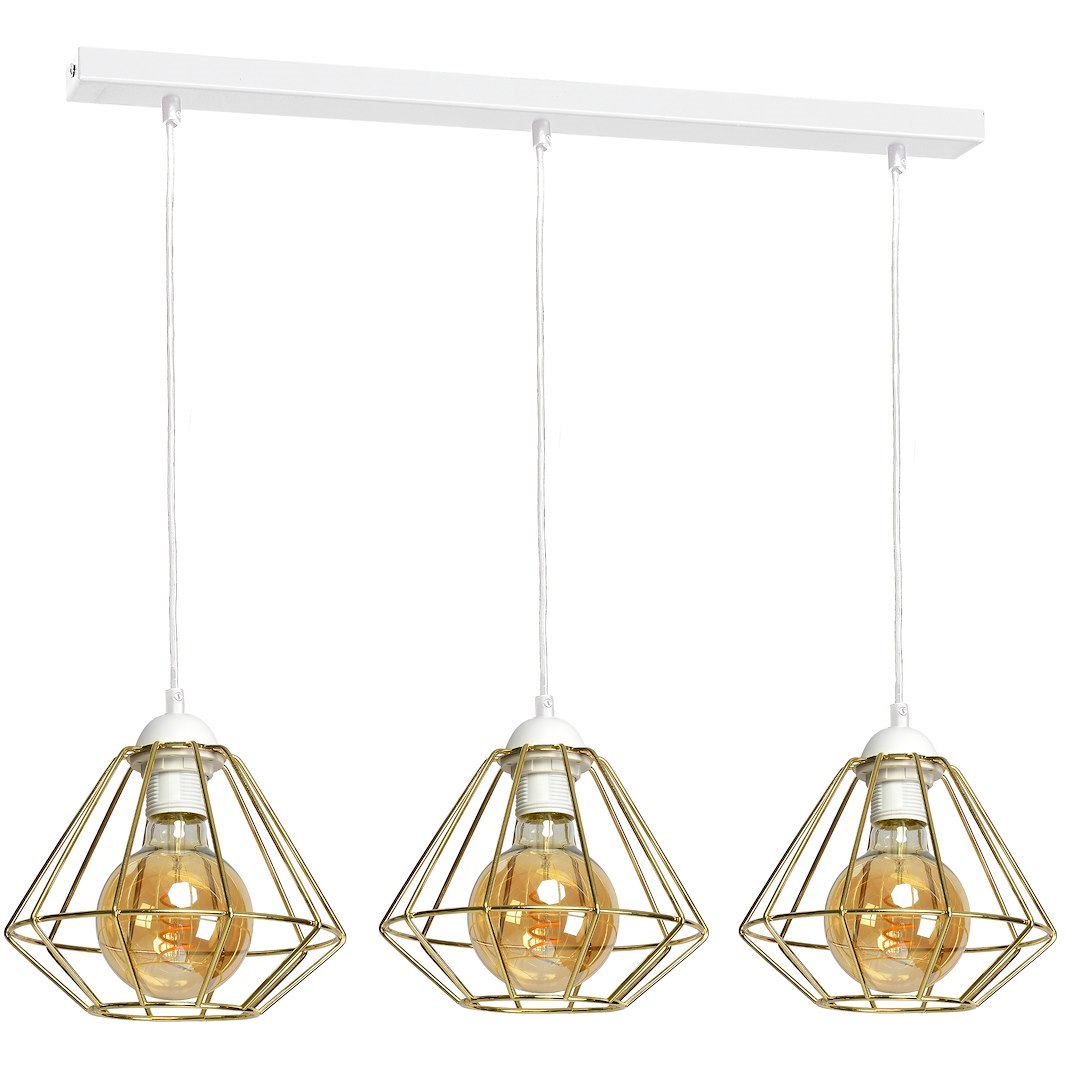 Lampa wisząca Lupo 3xE27 Biały/Złoty