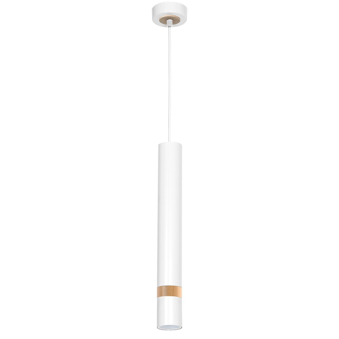 Lampa wisząca Joker Biały / Drewno 1xGU10 - obrazek 2