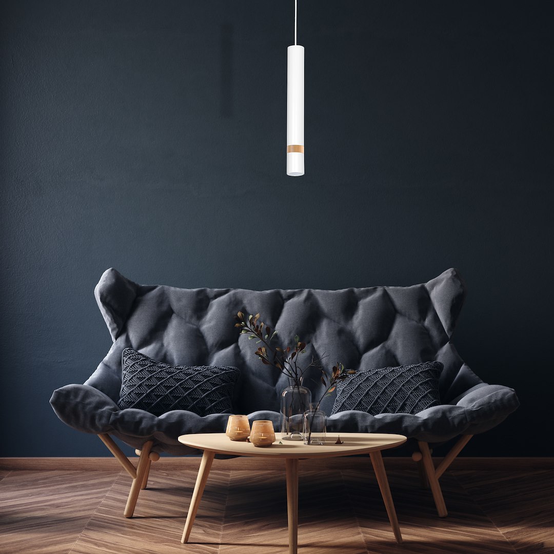 Lampa wisząca Joker Biały / Drewno 1xGU10 - obrazek 8