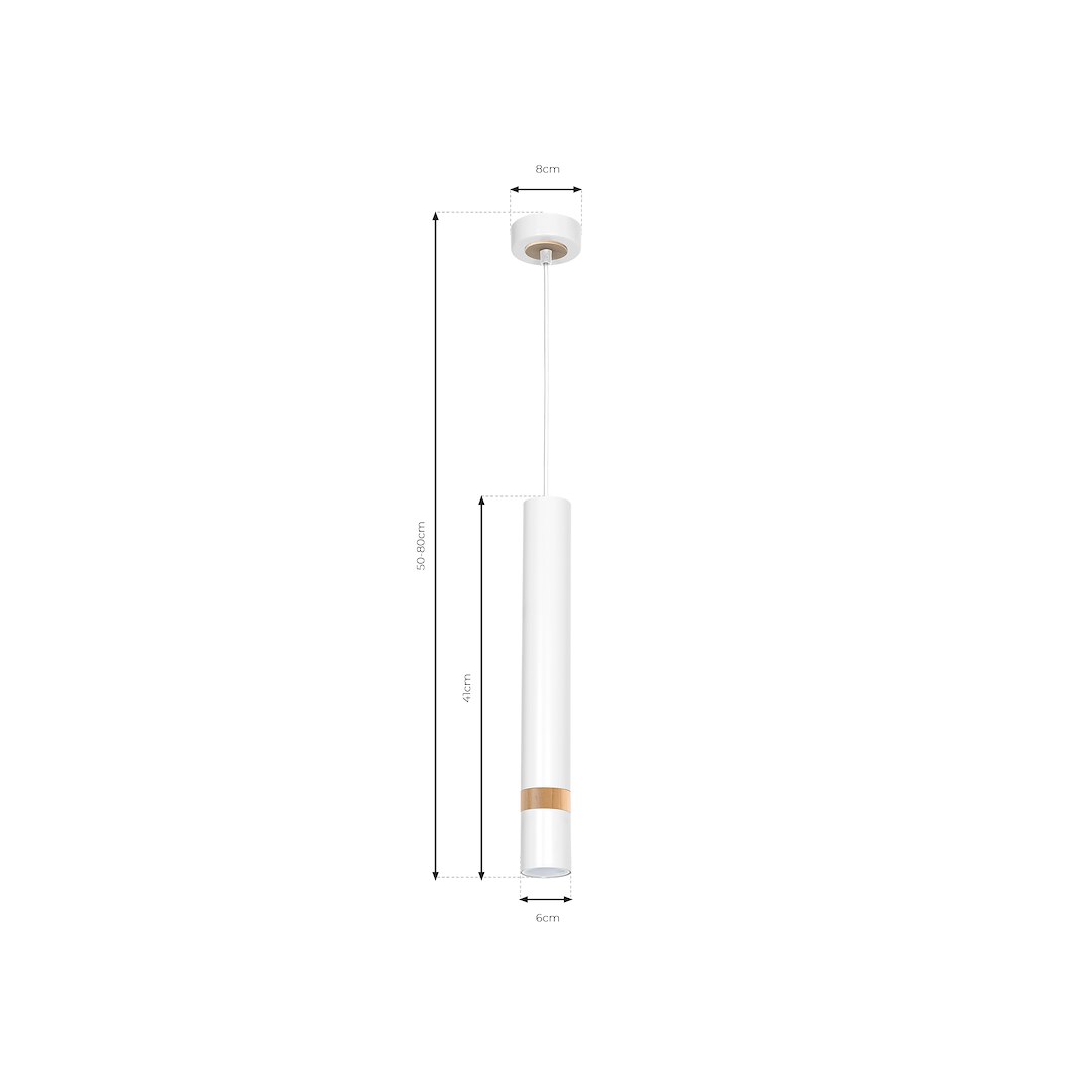 Lampa wisząca Joker Biały / Drewno 1xGU10 - obrazek 10