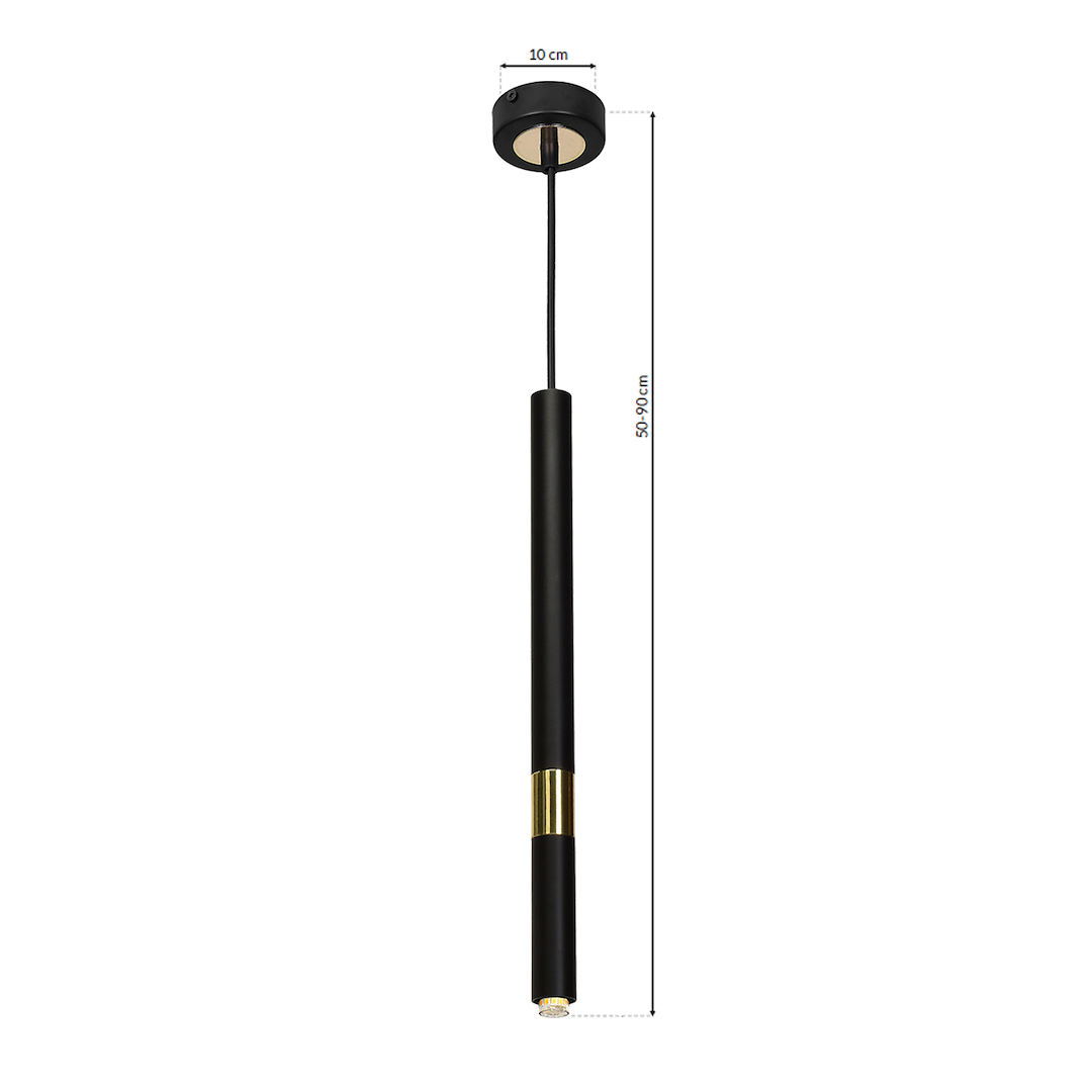 Lampa wisząca MONZA BLACK/GOLD 1xG9 8W - obrazek 7